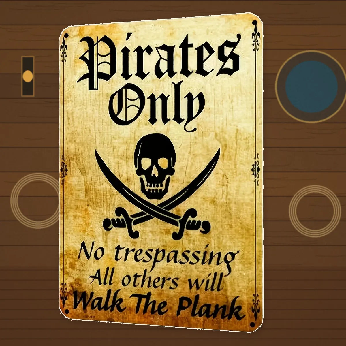 Pirates Only Tin Sign - (20 × 30 cm)