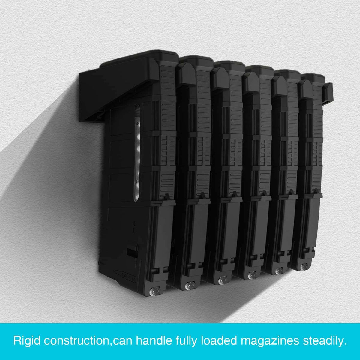 Solid ABS 6-Slot PMAG Wall Mount & Magazine Rack