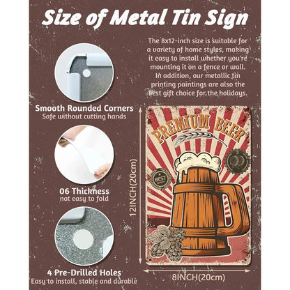 Premium Beer Vintage Bar Tin Sign