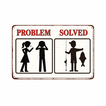 Problem Solved Tin Sign