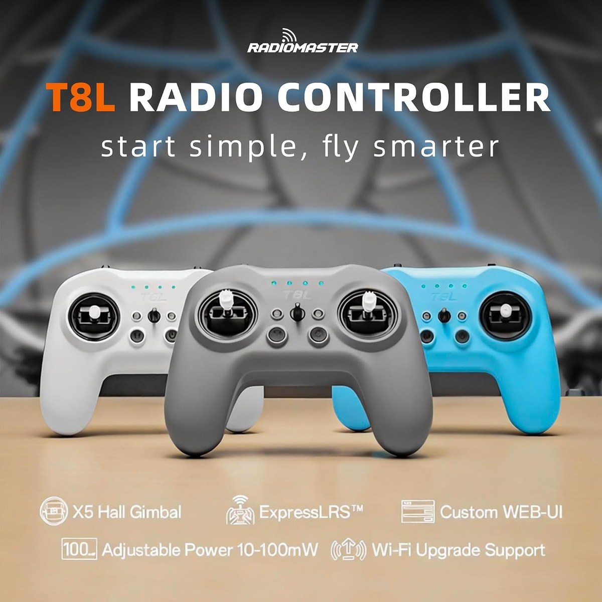 T8L FPV Radio Transmitter - 2.4GHz ELRS (Batteries Not Included)