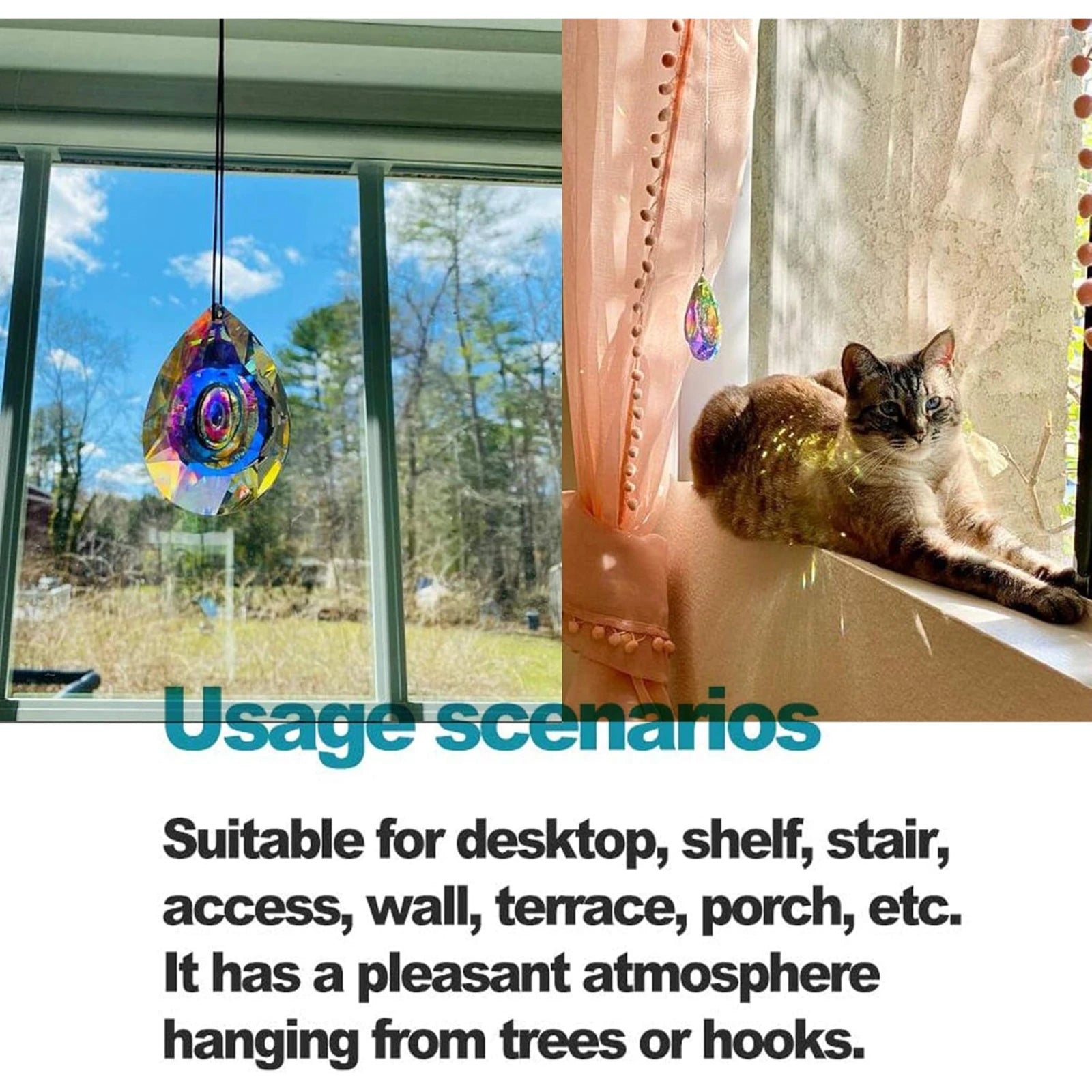 Hanging Chandelier Crystal Prism Suncatcher