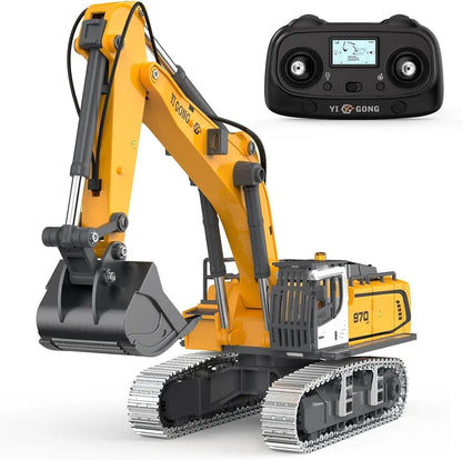 VOT Certified Micro-Scale Pro-Grade RC Excavator with remote controller, compact construction vehicle for detailed remote control play