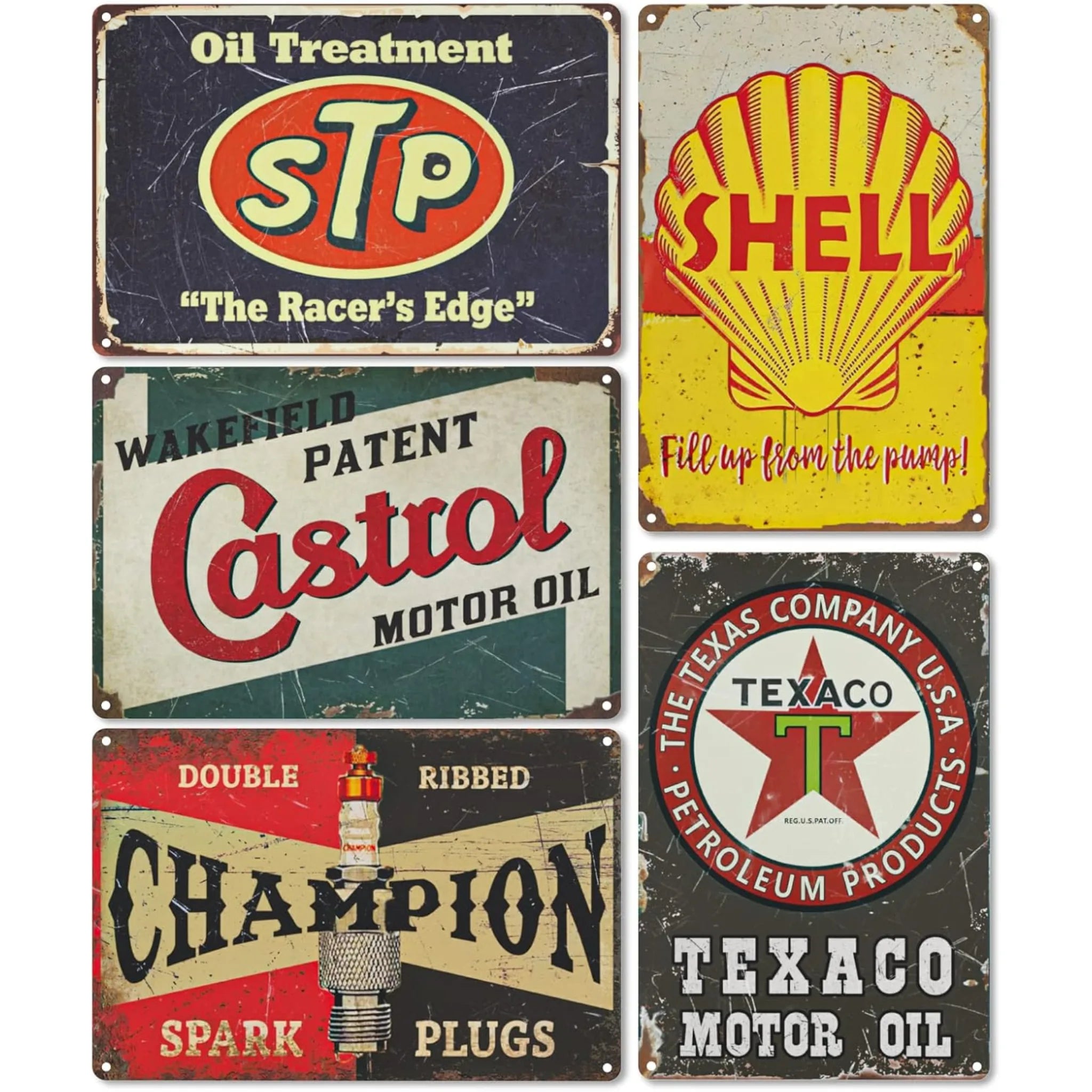 5pcs - Double Sided PVC Garage Signs