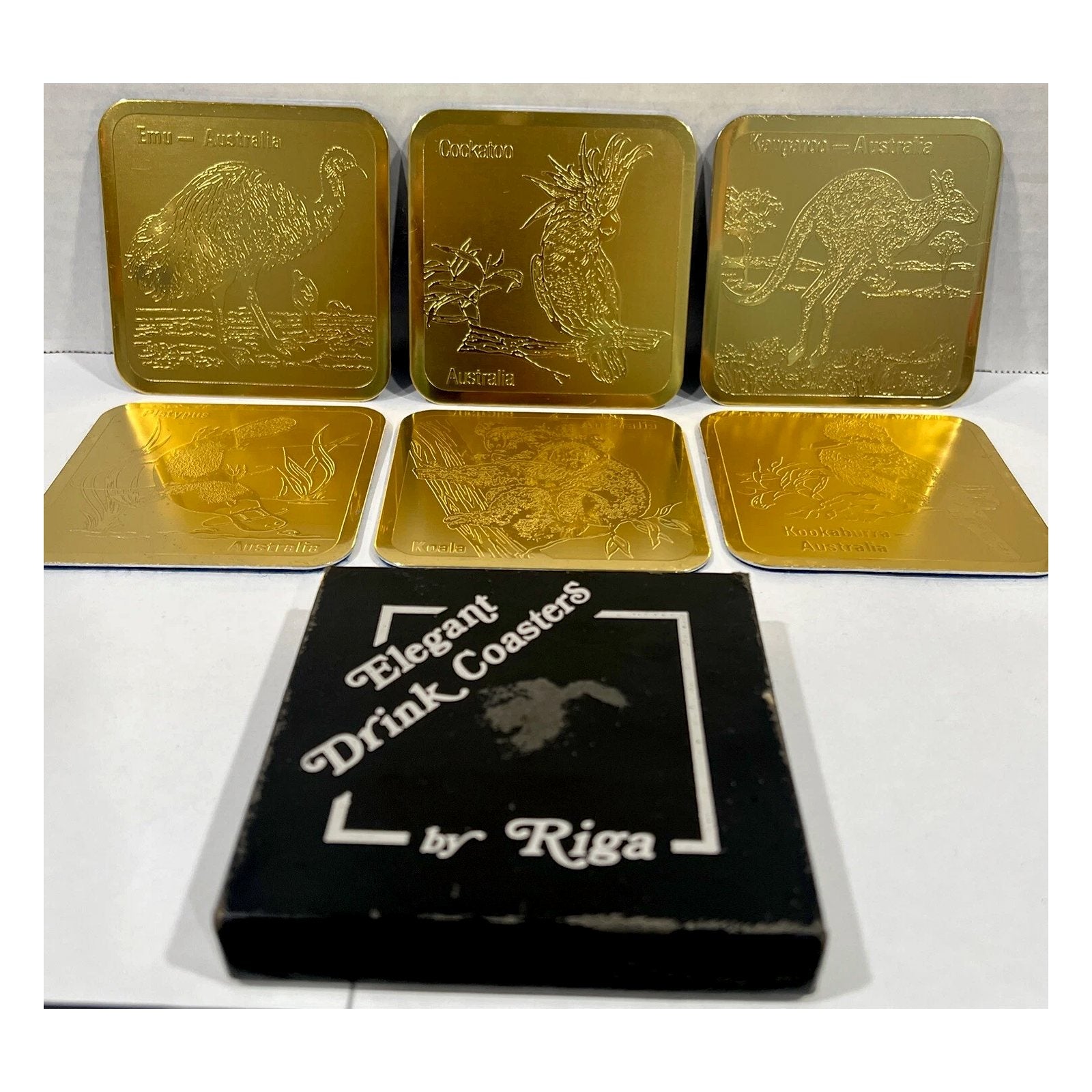 Cup Coasters - Gold Animals