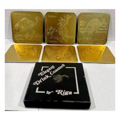Cup Coasters - Gold Animals