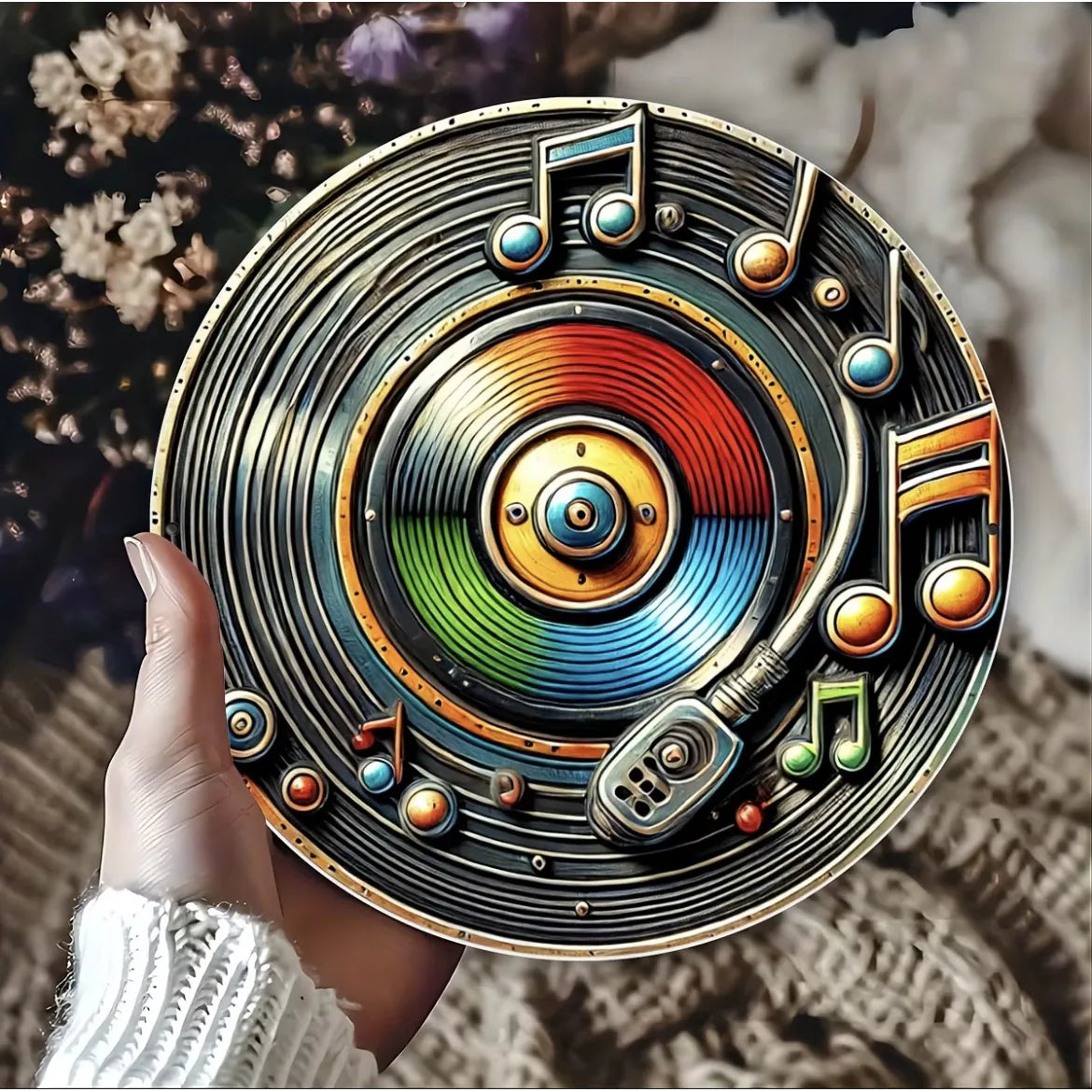 Record Disk Tin Sign