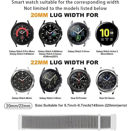 Quick Release Elastic Nylon Watch Band - 22mm