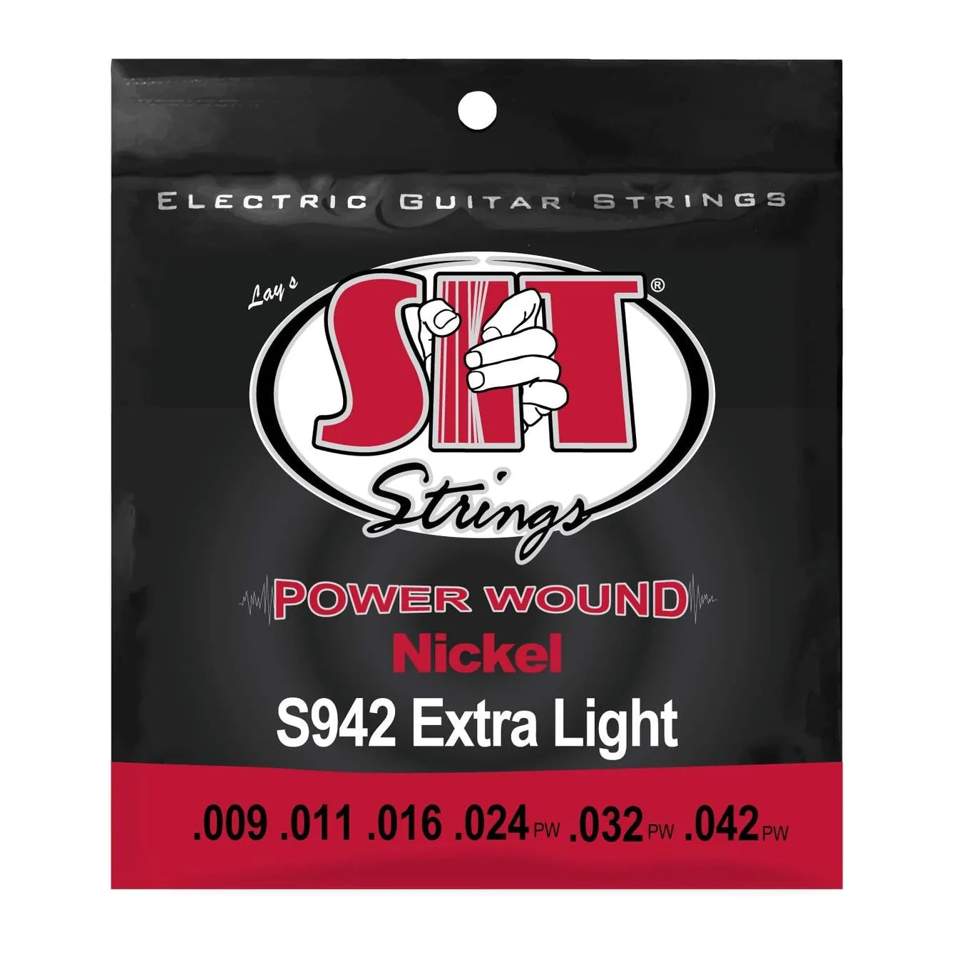 Power Wound Nickel Electric Guitar Strings, Extra Light 9-42