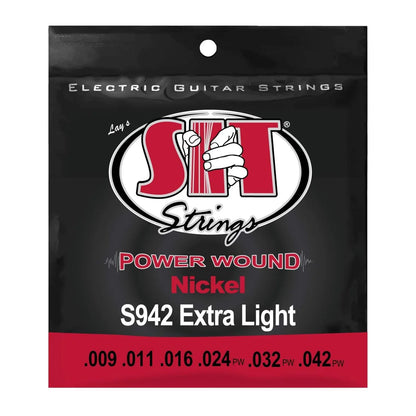 Power Wound Nickel Electric Guitar Strings, Extra Light 9-42