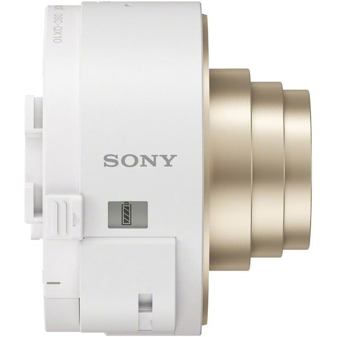Sony projector lens motor assembly in white and brushed gold metal, featuring the SONY logo and a small motor icon on a clean white background.