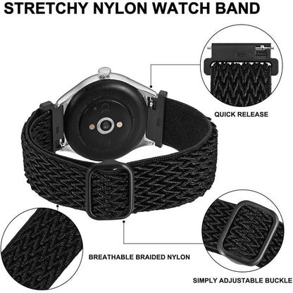 Quick Release Elastic Nylon Watch Bands - 22mm