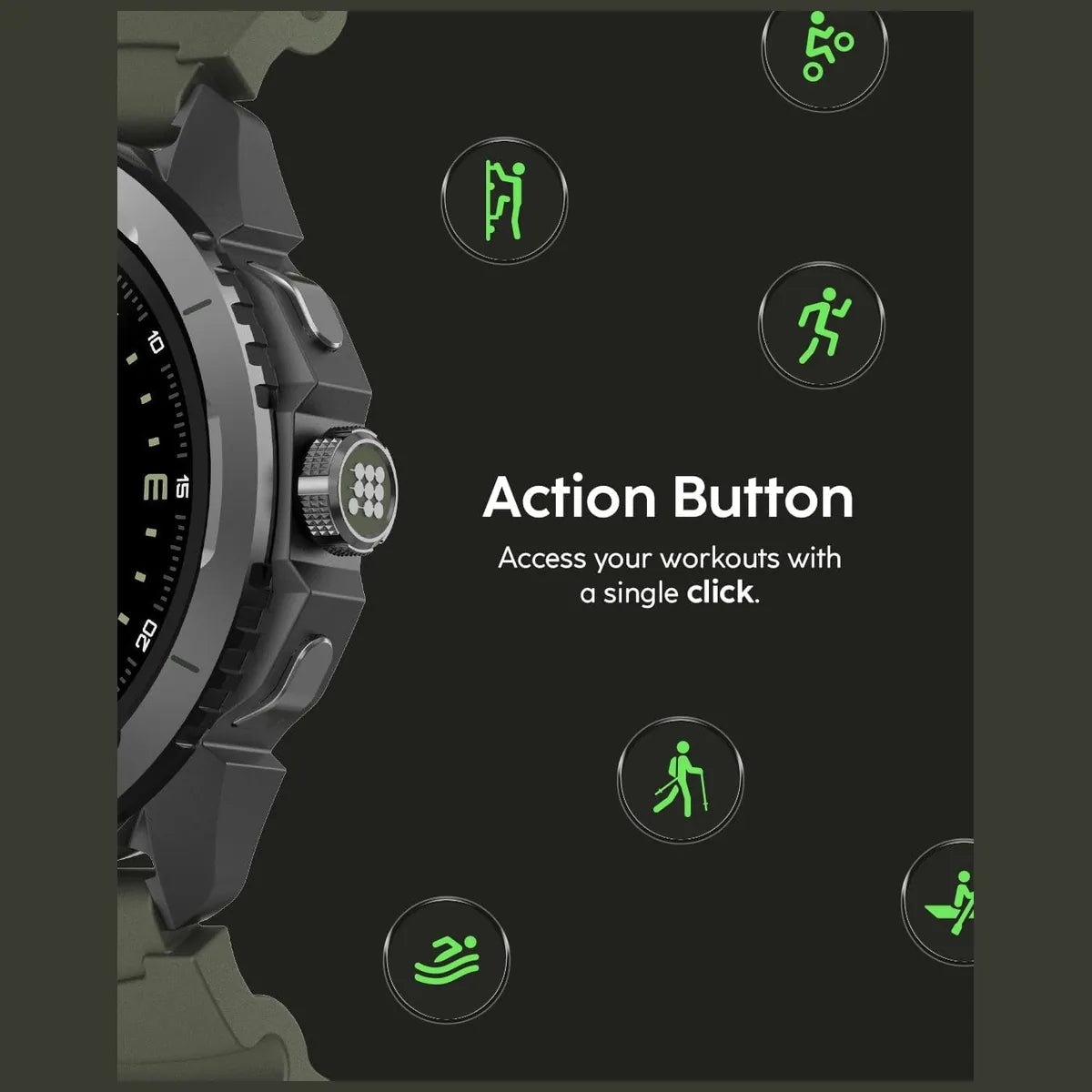 Terra Rugged Smartwatch, AMOLED – Obsidian Black