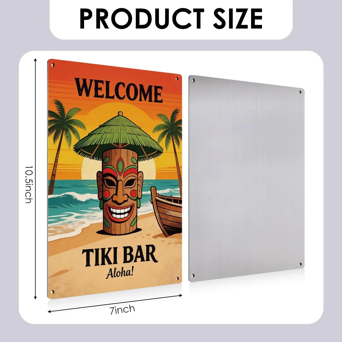 Tropical Beach Metal Tin Sign