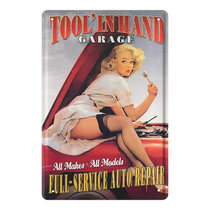 Tool In Hand Tin Sign