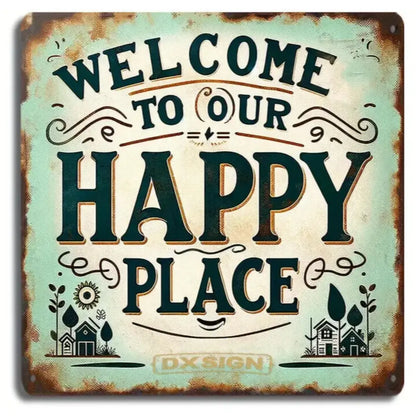 Happy Place Tin Sign