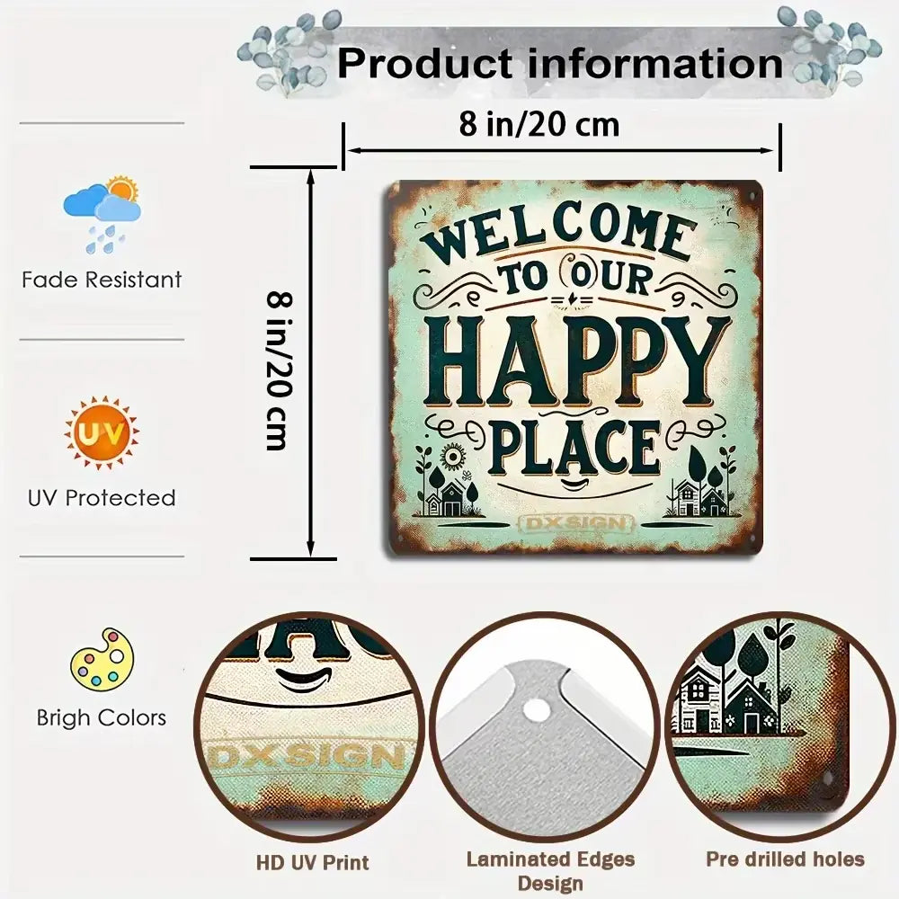 Happy Place Tin Sign