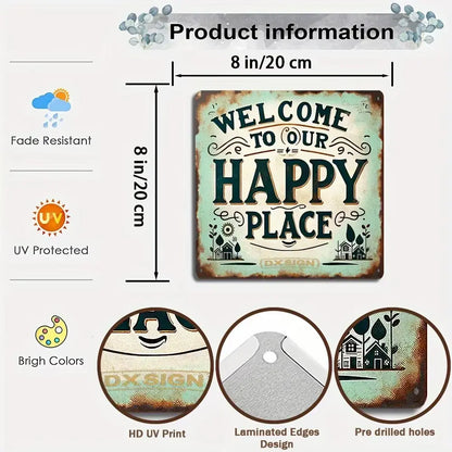 Happy Place Tin Sign