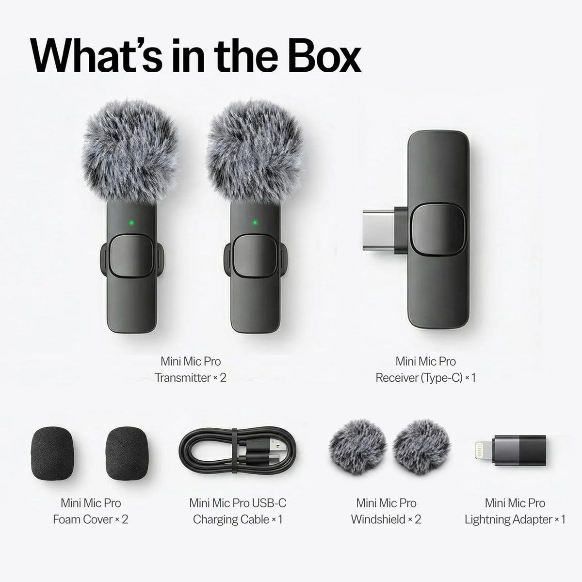 Mini Mic Pro - Clear Voice, Noise Cancelling, Lavalier Mic