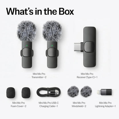 Mini Mic Pro - Clear Voice, Noise Cancelling, Lavalier Mic