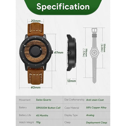 Levitation Analog Watch - Wood